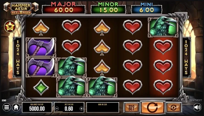 Hammer of Aesir - Spielbildschirm mit Walzen